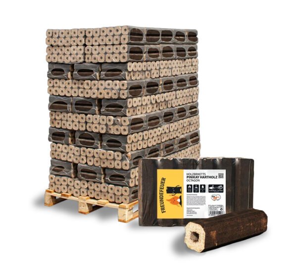 PiniKay Holzbriketts – 960 kg (96×10 kg) – Palette