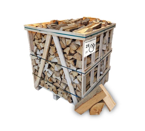 Brennholz Buche, kammergetrocknet, 25 cm – Standardpalette