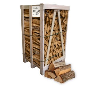 Brennholz Eiche, halbtrocken, 30-33 cm – Regalpalette