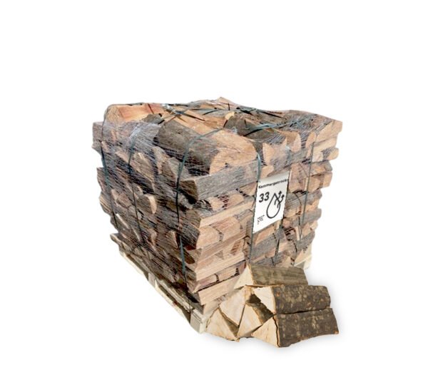 Brennholz Hainbuche, kammergetrocknet, 30–33 cm – Netzpalette