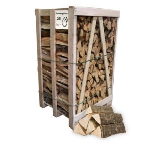 Brennholz Hainbuche, kammergetrocknet, 25 cm – Regalpalette