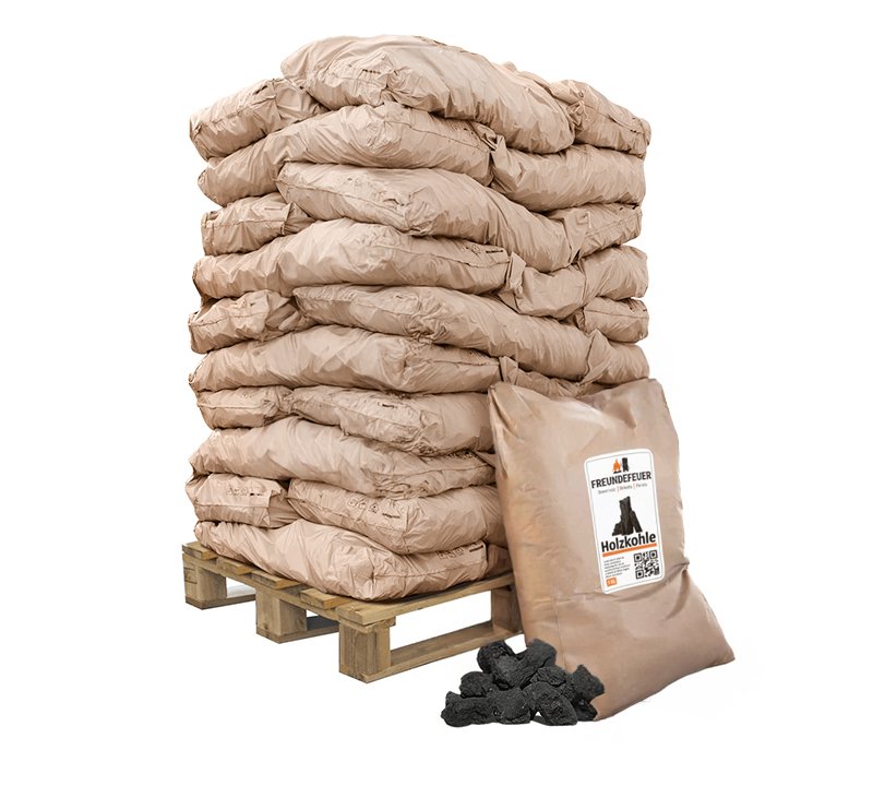 Premium-Holzkohle 250 kg (25×10 kg) aus 100