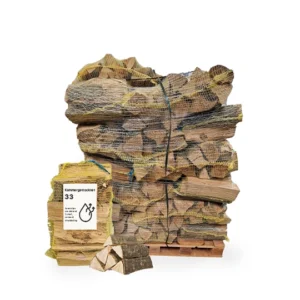Brennholz Hainbuche 33 cm – Sackpalette, kammergetrock (1 RM)