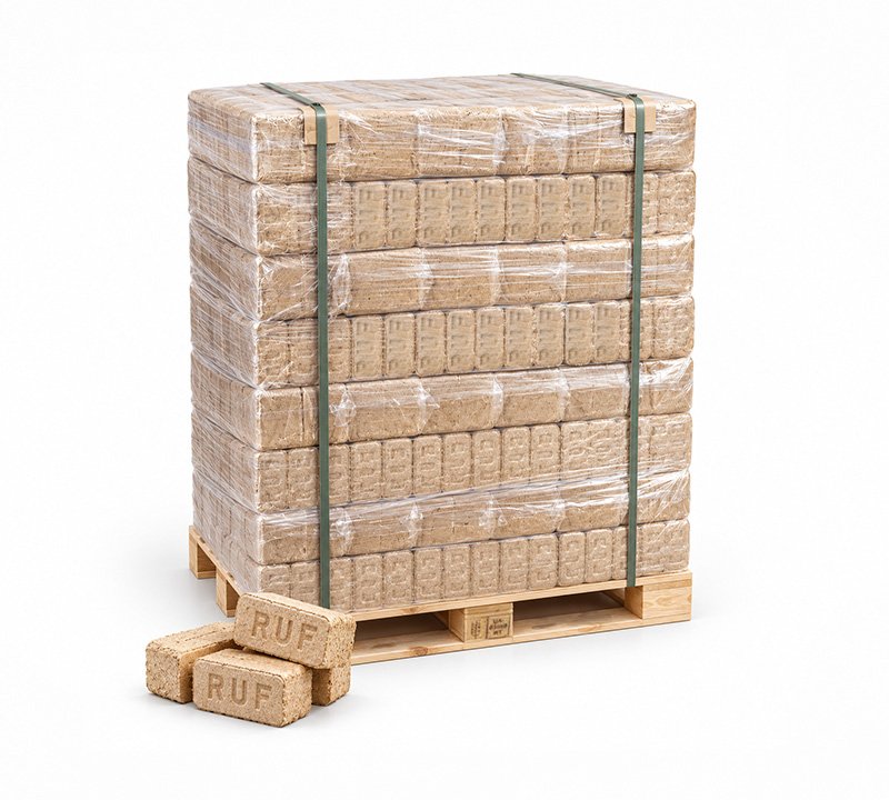 Holzbriketts RUF Hartholz 96×10 kg (960 kg)